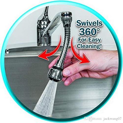 turbo flex FILPO Sprayer Attachment Adjustable Faucet 360 Rotate Flexible Kitchen Water Shrunk Tap Nozzle (White)