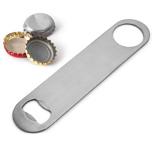 Premium Bottle Opener, 7 Inch Heavy Duty 2 mm Thick Stainless Steel Bar Blade, Speed Opener, Beer Bottle Opener, Opener for Kitchen, Bar or Restaurant, Free Spinner Ring: 1 Pc.