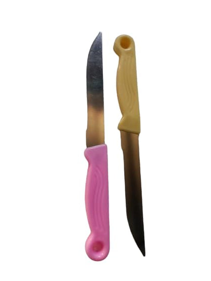 Plastic Handle Kitchen Knife - Handmade Kitchen Knife - Vegetable Knife - Knife with Wood Handle - Knife for Vegetable Cutting – Multipurpose(10 inch) - Pack of 2