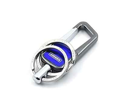 Stylish Hook Locking Silver Metal Carabiner Double Ring Hook Metal Key Chain for Men & Women