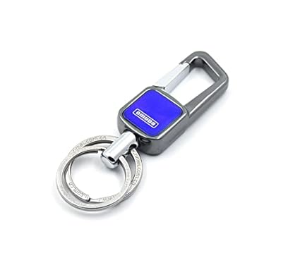 Stylish Hook Locking Silver Metal Carabiner Double Ring Hook Metal Key Chain for Men & Women