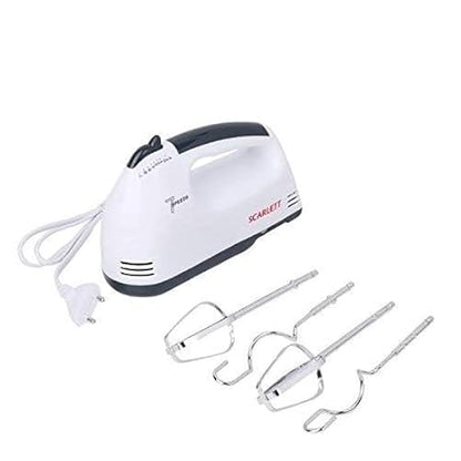 Scarlett Electric Egg Beater Scarlet Hand Mixer for Cake Making with Stainless Steel Hooks Set & 7 Speed Egg Beater