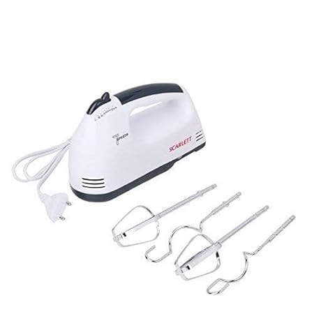 Scarlett Electric Egg Beater Scarlet Hand Mixer for Cake Making with Stainless Steel Hooks Set & 7 Speed Egg Beater