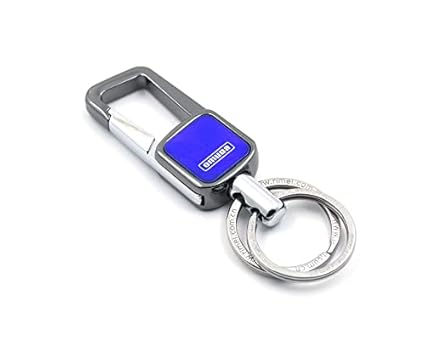 Stylish Hook Locking Silver Metal Carabiner Double Ring Hook Metal Key Chain for Men & Women