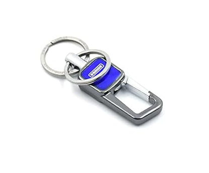 Stylish Hook Locking Silver Metal Carabiner Double Ring Hook Metal Key Chain for Men & Women