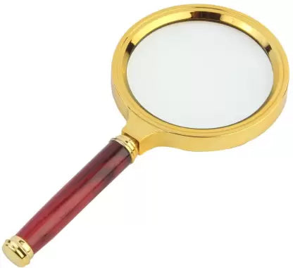 Retro Look 3X Handheld Magnifier Magnifying Glass, 3X / 80mm  (Golden, Brown)