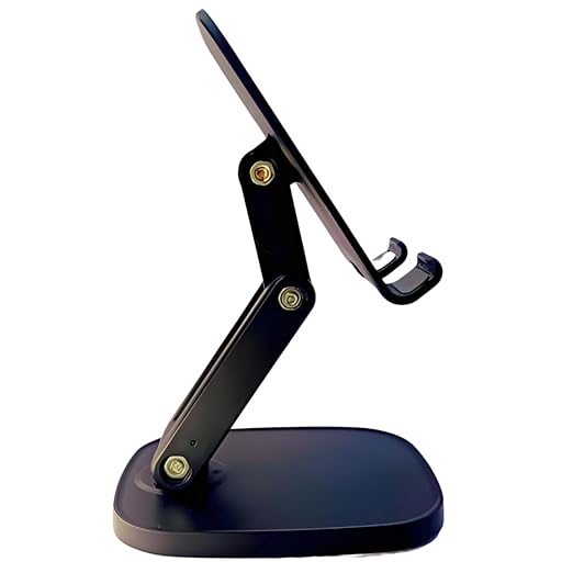 Mobile Stand Holder | Angle and Height Adjust | Heavy Duty ABS | Long Lasting Durable (Black)