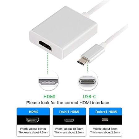 USB C to HDMI Adapter, Aluminum Portable USB C Adapter, Supports 1080p 60Hz, 4K 30Hz, for MacBook Pro, MacBook Air, Pixelbook, XPS, Galaxy S22 S23, S24