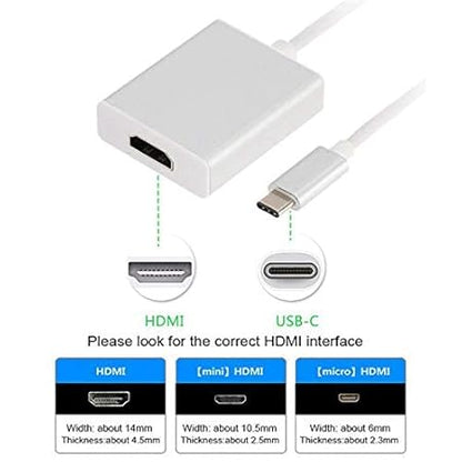 USB C to HDMI Adapter, Aluminum Portable USB C Adapter, Supports 1080p 60Hz, 4K 30Hz, for MacBook Pro, MacBook Air, Pixelbook, XPS, Galaxy S22 S23, S24