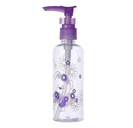 Bottles Empty Plastic Pump Bottles Dispenser Clear Hand Soap Dispenser Foamer Bottle Refillable Travel Pump Bottle for Lotion, Liquids, Toiletries, Shampoo (100ML) (Purple) PACK OF 4