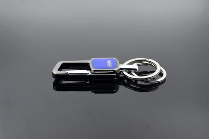 Stylish Hook Locking Silver Metal Carabiner Double Ring Hook Metal Key Chain for Men & Women