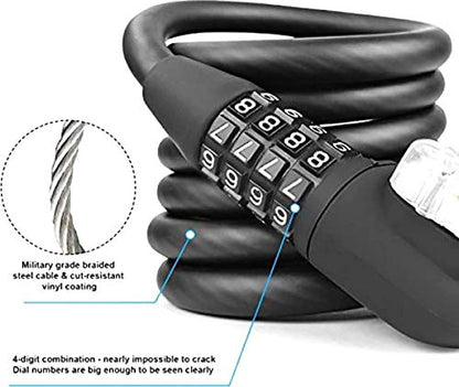 Multipurpose Universal Number Chain Cable Bike/Bicycle Helmet Lock Heavy Duty, Security Number Lock for TVS Apache, Bajaj Pulsar, Hero Splendor, Hero HF Deluxe, Honda CB Shine, TVS Raider