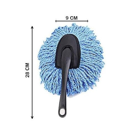 Multipurpose Mini Microfiber Duster Interior and Exterior Cleaning Duster Brush with Handle Mop Brush Ideal for Car Cleaning and Household (Black)