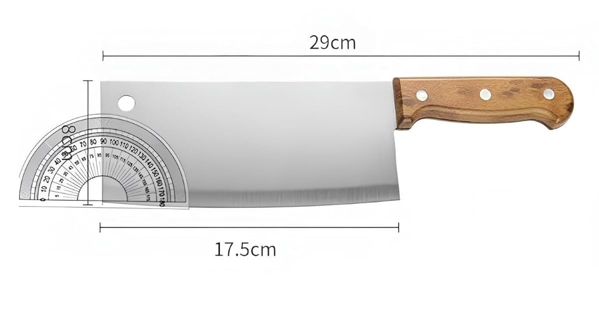 Steel Knives Professional Kitchen Knives Meat Vegetable Slicer Chopping Knife Full Tang Handle for Home and Restaurant (Knife_I_Big)