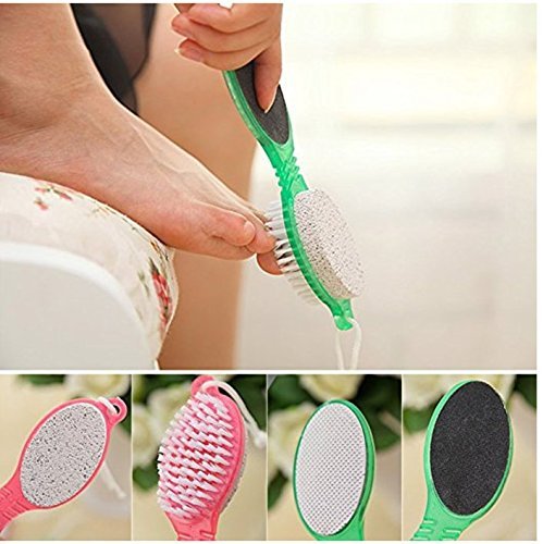 4 in 1 Foot File with Pedicure Brush Four Steps Pedicure Paddle, Foot Scrubber, Pedicure Brush,