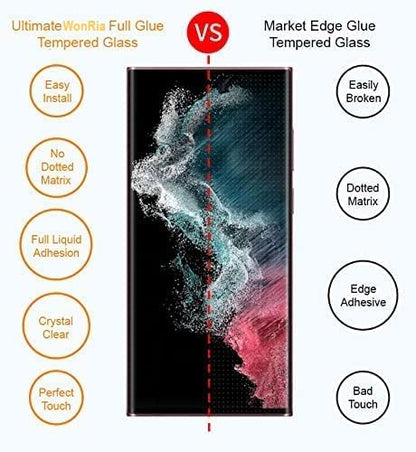 UV Tempered Glass For Samsung S22 Ultra (5g) One Minute Screen Guard Protector 9H Hardness Edge To Edge, Premium HD Clarity Glass (Top-Notch Quality)