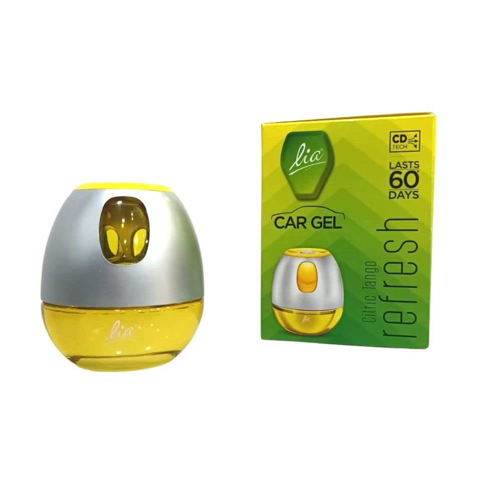 Car Air Freshener | Car and Office Perfume Gel | Exclusive Car Freshner Gel Last Upto 60Days (Citrus Tango Refresh - 1 pcs)