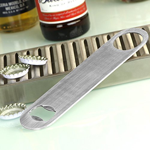 Premium Bottle Opener, 7 Inch Heavy Duty 2 mm Thick Stainless Steel Bar Blade, Speed Opener, Beer Bottle Opener, Opener for Kitchen, Bar or Restaurant, Free Spinner Ring: 1 Pc.