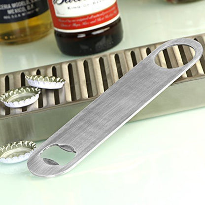 Premium Bottle Opener, 7 Inch Heavy Duty 2 mm Thick Stainless Steel Bar Blade, Speed Opener, Beer Bottle Opener, Opener for Kitchen, Bar or Restaurant, Free Spinner Ring: 1 Pc.