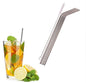 Stainless Steel Reusable Food Grade Beverage Drinking Straws with Straw Cleaning Brush Set of 5