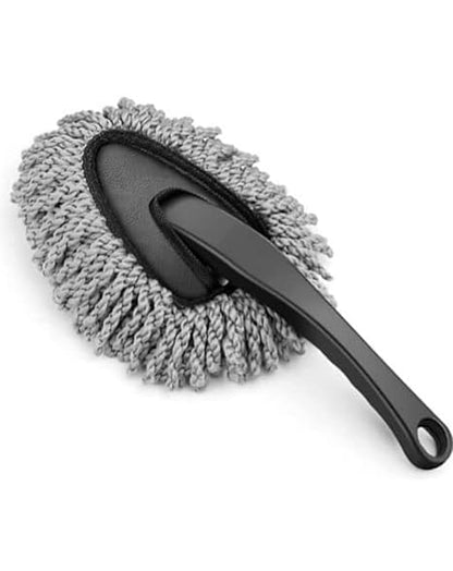 Multipurpose Mini Microfiber Duster Interior and Exterior Cleaning Duster Brush with Handle Mop Brush Ideal for Car Cleaning and Household (Black)