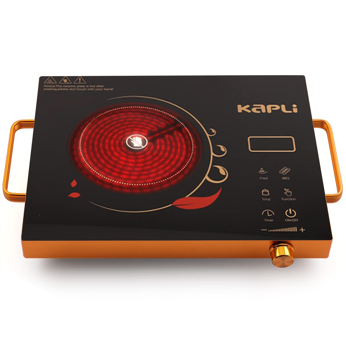 Infrared Cooktop Touch Panel | Energy Efficient, Safety Auto-Off & Overheat Protection | Compatible With All Utensils + Free Ss Bbq Grill, Black,