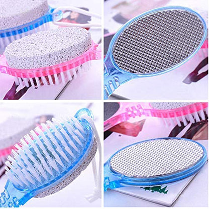 4 in 1 Foot File with Pedicure Brush Four Steps Pedicure Paddle, Foot Scrubber, Pedicure Brush,