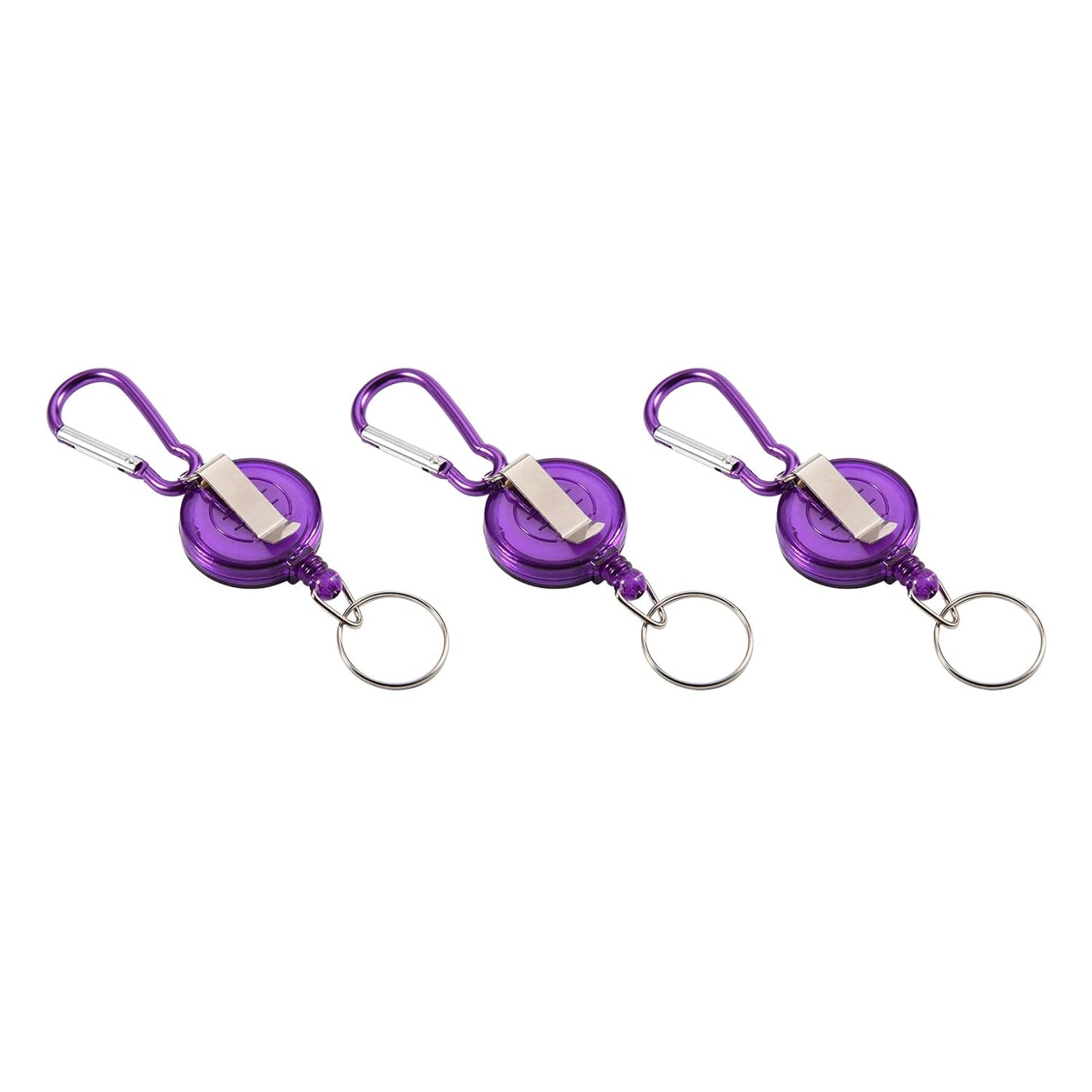 Retractable Reel, Sturdy Durable Reel Holder Retractable Reel Key Chain Blue/Green/Purple for Fly Fishing Tool for Fishing Accessories(Purple)