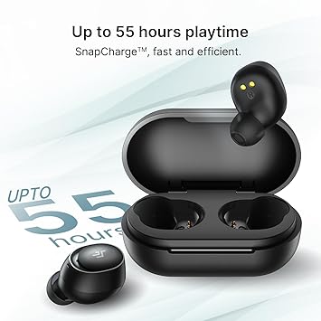 Earbuds TWS, Quad mic ENC,Bluetooth Wireless Earphones, Gaming Mode, 10min Fast Charging, IPX5 Water Resistance (55 Hrs Playtime)