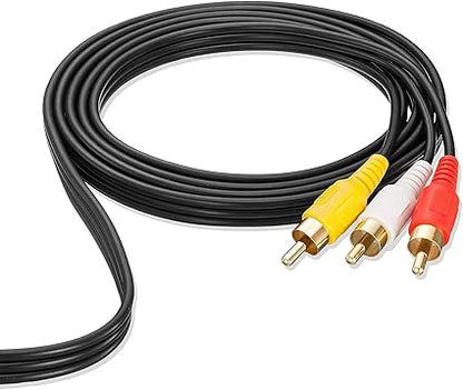 3 RCA Male to Male 3 RCA Audio Video AV Cable. Suitable for TV LC LED Home Theater Laptop PC DVD .Black,1 Pc Pack. (3 Meter)