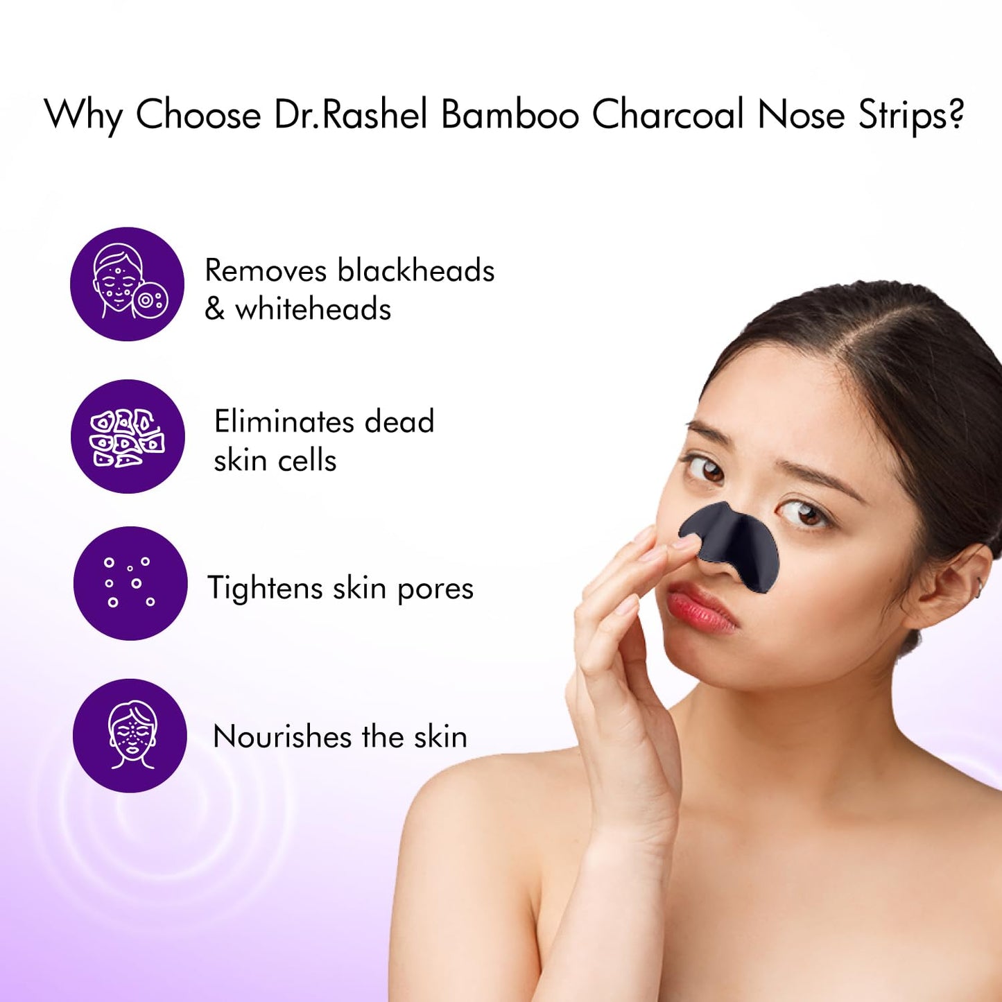 Nose Pore Strips For Pore Cleansing | Deep Cleansing Nose Strips For Instant And Painless Blackheads Removal | Deep Purifying Blackhead Remover...