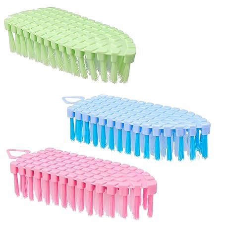 Flexible Washing Brush, Plastic Flexible Cleaning Brush for Kitchen Home Bathroom, Multicolor, Pack of 3