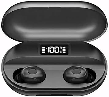 TruEars Power Series TWS Earbuds with 13mm Bass Driver, Bluetooth 5.1 and IPX-5 Resistant Support with Low Latency Wireless Connection and 60Hours Long Durable Battery Life - Black