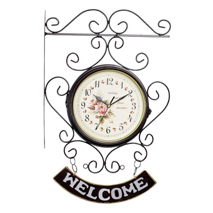 Double Sided Wall Clock Creative Classic Quiet for Office Study Decoration Coffee