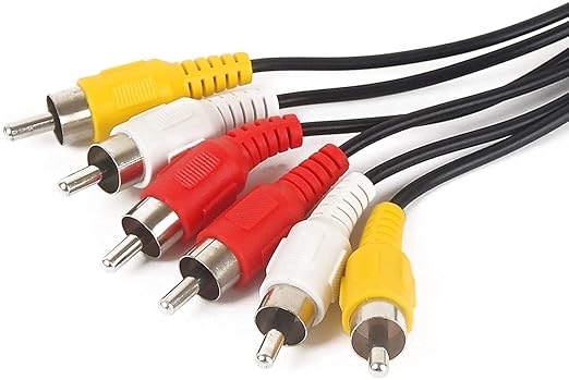 3 RCA Male to Male 3 RCA Audio Video AV Cable. Suitable for TV LC LED Home Theater Laptop PC DVD .Black,1 Pc Pack. (3 Meter)