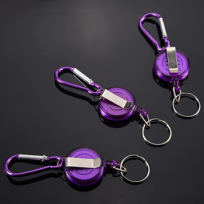 Retractable Reel, Sturdy Durable Reel Holder Retractable Reel Key Chain Blue/Green/Purple for Fly Fishing Tool for Fishing Accessories(Purple)