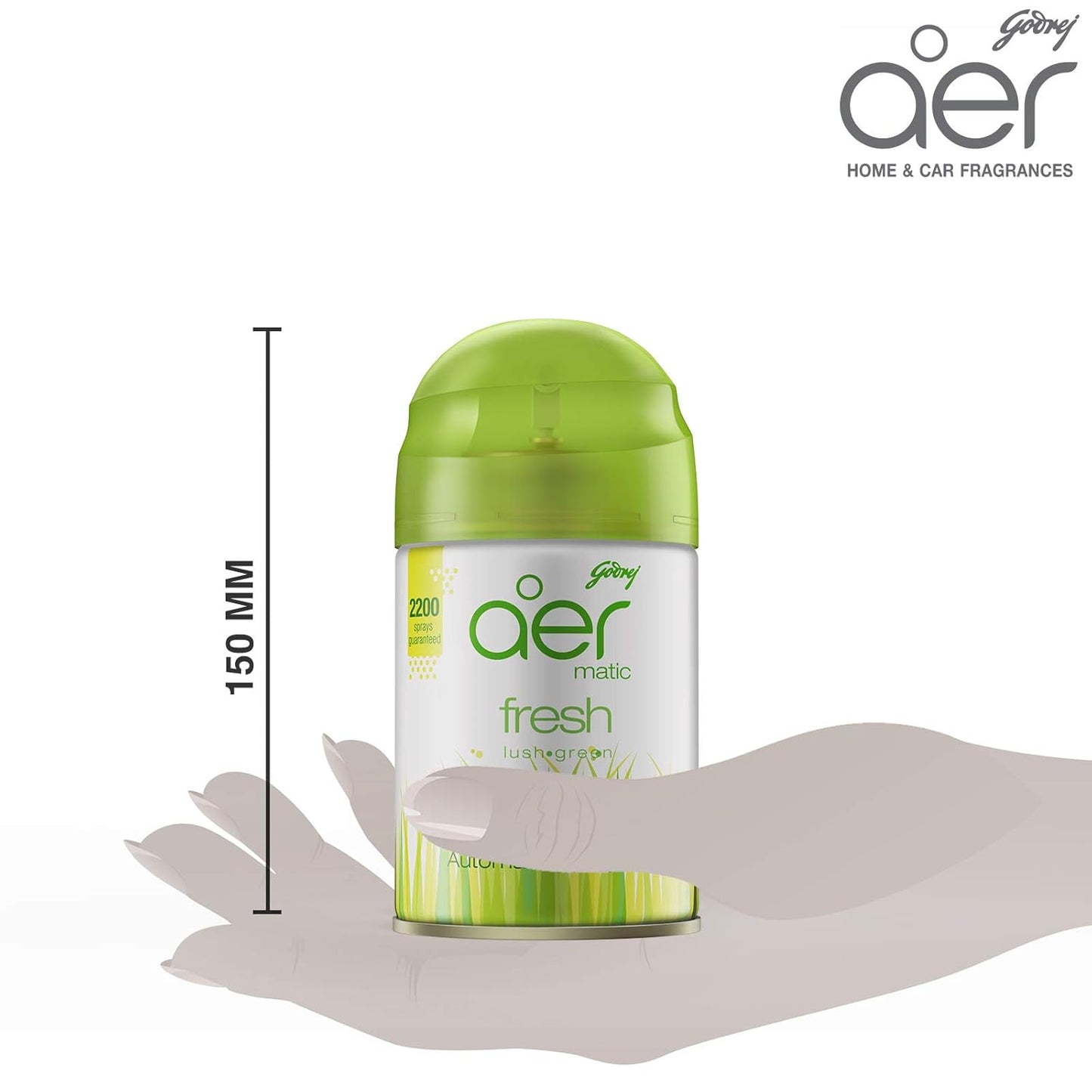 aer Matic Refill - Automatic Room Fresheners | Fresh Lush Green | 2200 Sprays Guaranteed | Lasts up to 60 days (225ml)