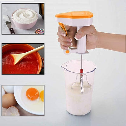 Nissi Manual Hand Press Blender- Powerless Hand Blender Press and Relax Handle for Performance with SS Blade Hand Blender/Beater/Mixer for Coffee, Cream, Egg,Milkshake, Lassi etc