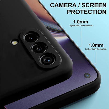 Liquid Silicon Shockproof, Camera Protection, with Fabric Lining Back Case Cover for OnePlus Nord CE 5G (Silicon | Black)