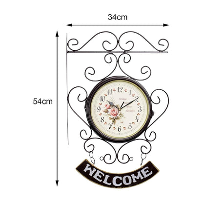 Double Sided Wall Clock Creative Classic Quiet for Office Study Decoration Coffee