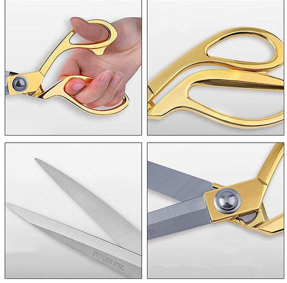 Tailoring Gold Sharp Stainless Steel Blade Fabric Cutting Scissors 10.5 Inch (K 38)