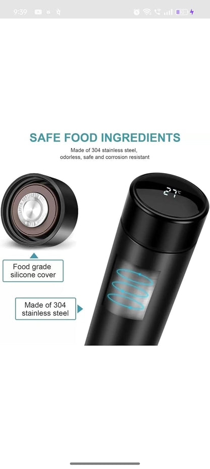 Stainless Steel Sports Water Bottle with Insulated Thermos Bottle with LED Temperature Display Perfect for Hot and Cold Drinks Water Bottles for School Office Travel