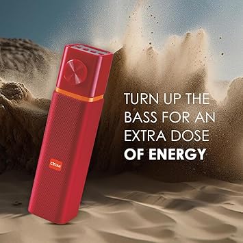 Wireless Bluetooth Speaker with Stunning Sound Super Bass Hi-fi Sound Quality | Upto 10H Playtime Non-Stop Music | Fast Charging with Multimode USB/Micro SD Card/FM (Red)