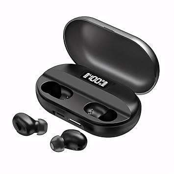 TruEars Power Series TWS Earbuds with 13mm Bass Driver, Bluetooth 5.1 and IPX-5 Resistant Support with Low Latency Wireless Connection and 60Hours Long Durable Battery Life - Black