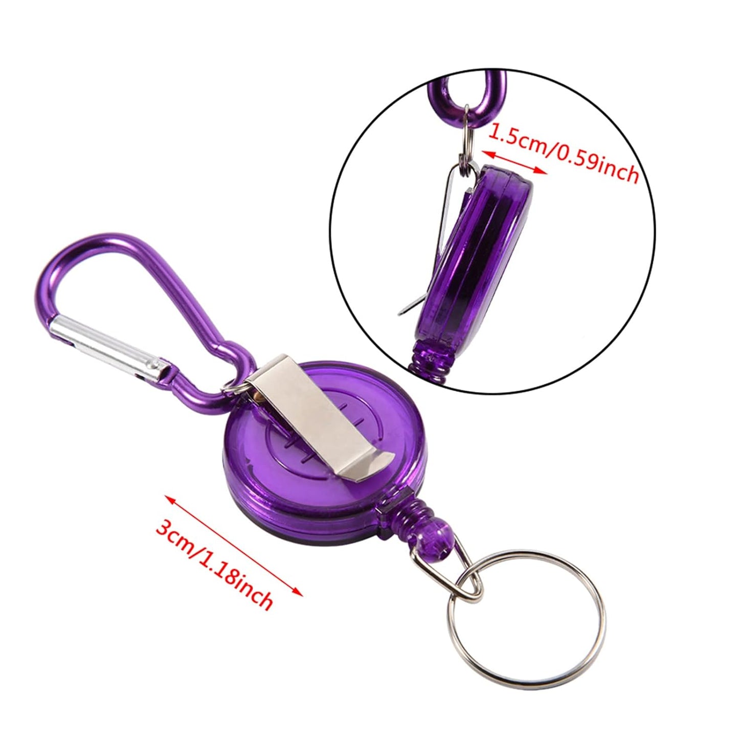 Retractable Reel, Sturdy Durable Reel Holder Retractable Reel Key Chain Blue/Green/Purple for Fly Fishing Tool for Fishing Accessories(Purple)