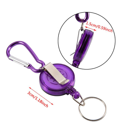 Retractable Reel, Sturdy Durable Reel Holder Retractable Reel Key Chain Blue/Green/Purple for Fly Fishing Tool for Fishing Accessories(Purple)