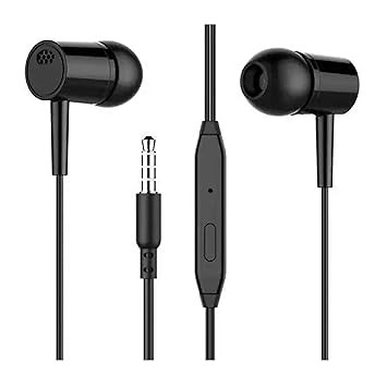 Pack of 02 Wired Stereo Earphone Hands-Free in Super Bass with Mic(Black)