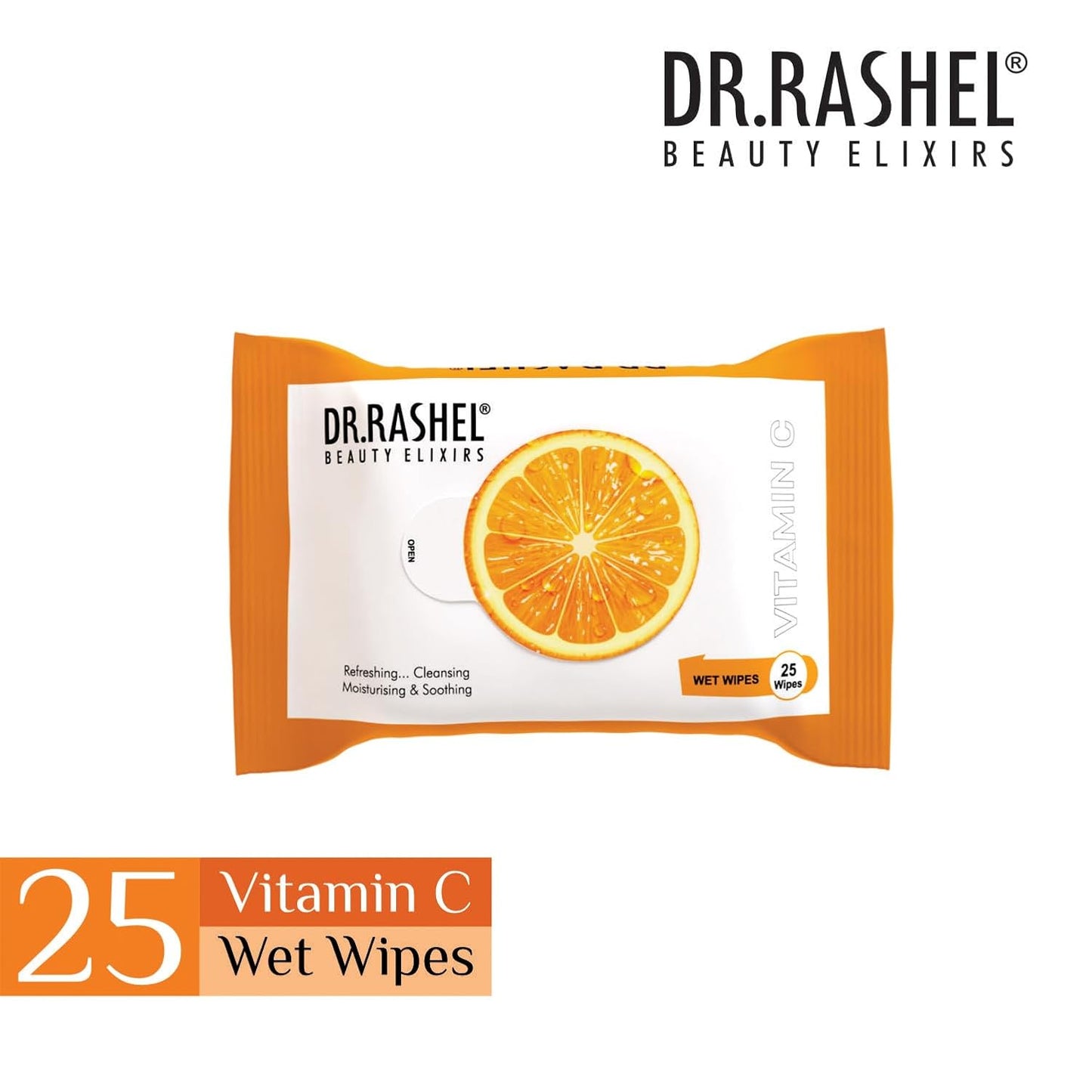 Vitamin C Pack of 2 Face Wipes, Enriched with goodness of Vitamin C and Aloe Vera Extract | For Multi purpose use | Gives Refreshing and Glowing Skin.(25 pc x 2)