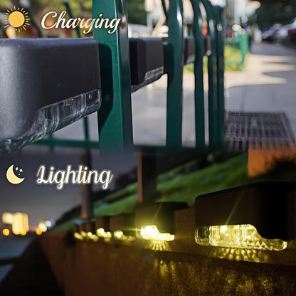 Waterproof LED Solar Powered Deck Stair Outdoor Light for Railing, Wall Garden,Pathway, Backyard, Patio, and Balcony Decoration (4)