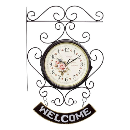 Double Sided Wall Clock Creative Classic Quiet for Office Study Decoration Coffee